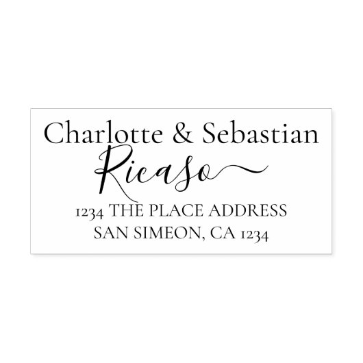 Gepersonaliseerde adres elegante scroll tekst 	rubberstempel (Afrduk)