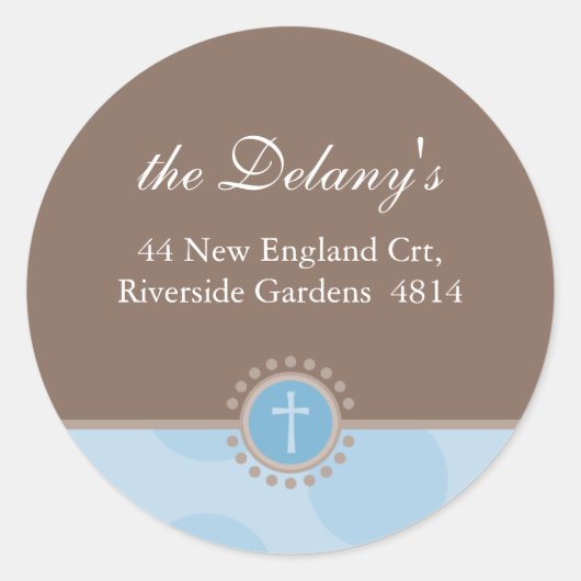 GEPERSONALISEERDE ADRESZEGELS :: polkadot 2 Ronde Sticker (Voorkant)