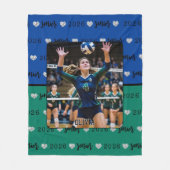 Gepersonaliseerde Afbeelding Volleybal Senior Gift Fleece Deken (Voorkant)