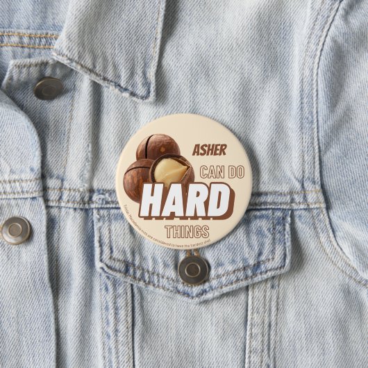 Gepersonaliseerde affirmatie Brown doen moeilijke Ronde Button 7,6 Cm (In situ)