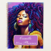 Gepersonaliseerde Afrikaanse Amerikaanse damesplan Planner (Voorkant)