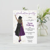 Gepersonaliseerde Afro-Amerikaanse tan Meisje Afst Kaart (Staand voorkant)