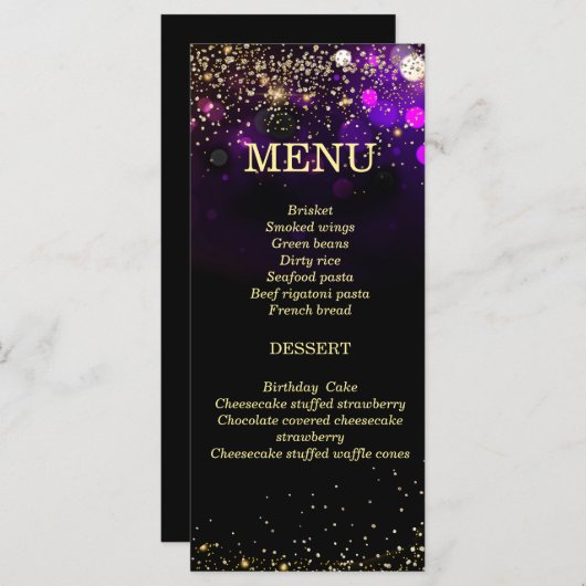 Gepersonaliseerde Afro-Amerikaanse vrouw Menu (Voorkant / Achterkant)