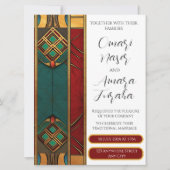 Gepersonaliseerde Afrocentrische bruiloft uitnodig Kaart (Voorkant)