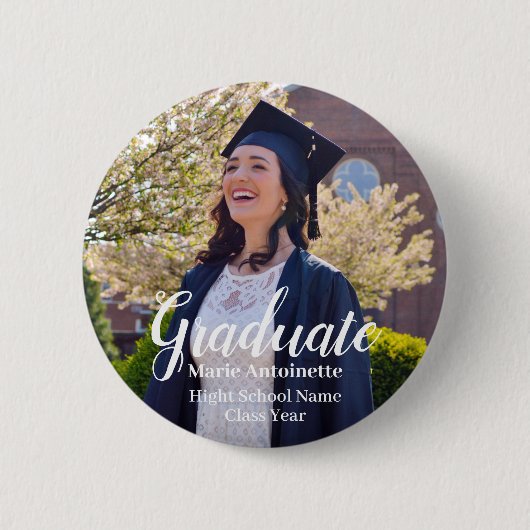 Gepersonaliseerde Afstuderen Afstuderen foto Ronde Button 5,7 Cm (Voorkant)