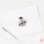 Gepersonaliseerde Afstuderen foto Afstuderen parti Ronde Sticker (Envelop)