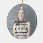 Gepersonaliseerde Afstuderen Foto Quote Ornament (Links)