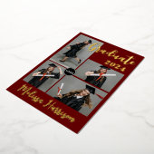 Gepersonaliseerde Afstuderen fotocollage Folie Uitnodiging (Gedraaid)