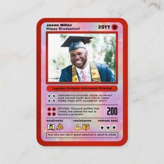 Gepersonaliseerde Afstuderen Kaart Afstuderen Trad Contactkaartje (Voorkant)