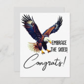 Gepersonaliseerde Afstuderen Kaart, Soaring Eagle  (Voorkant / Achterkant)
