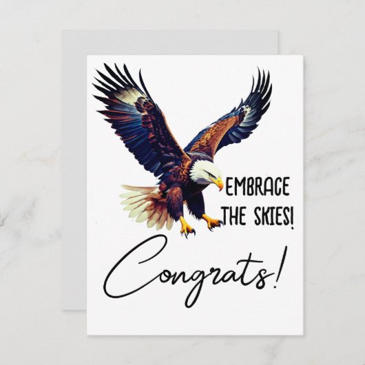 Gepersonaliseerde Afstuderen Kaart, Soaring Eagle  (Voorkant / Achterkant)