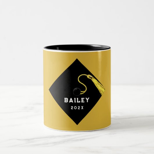 Gepersonaliseerde Afstuderen Keepomwille Cadeaus Tweekleurige Koffiemok (Center)