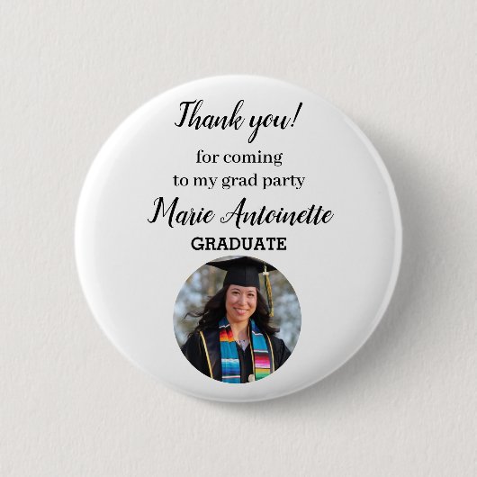 Gepersonaliseerde Afstuderen moderne foto Ronde Button 5,7 Cm (Voorkant)