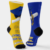 Gepersonaliseerde Afstuderen Sokken - Royal Blue & (Gebogen)