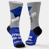 Gepersonaliseerde Afstuderen Sokken - Royal Blue & (Gebogen)