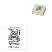 Gepersonaliseerde Afstuderen uil Bookplate Rubberstempel (Gestempeld)