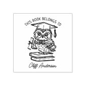 Gepersonaliseerde Afstuderen uil Bookplate Rubberstempel (Afrduk)
