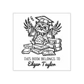 Gepersonaliseerde Afstuderen uil Bookplate Rubberstempel (Afrduk)