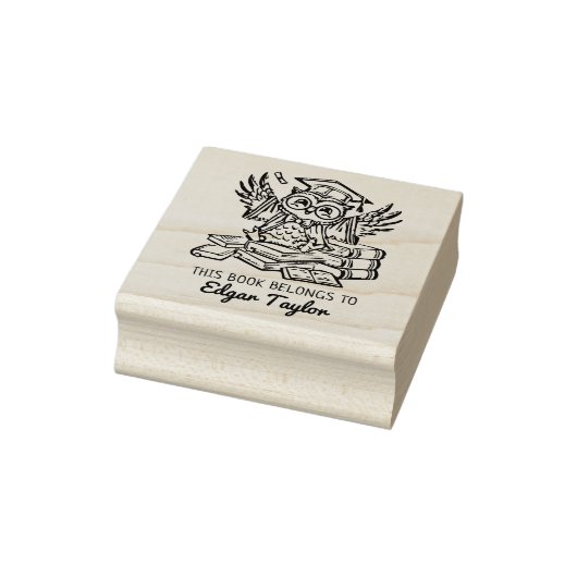 Gepersonaliseerde Afstuderen uil Bookplate Rubberstempel (Stempel)