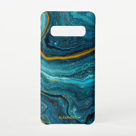 Gepersonaliseerde Agate Handgeschreven Naam Trendy Samsung Galaxy Hoesje (Achterkant)