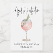 Gepersonaliseerde Aged to Perfection Mini Wijn Etiket (Enkel label)