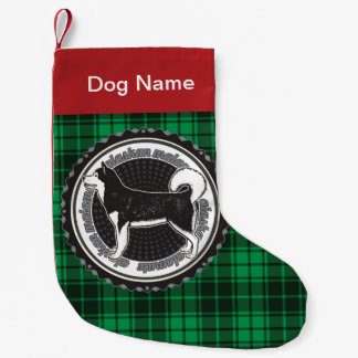Gepersonaliseerde Alaskan Malamute Dog Green Play Kleine Kerstsok
