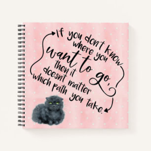 Gepersonaliseerde Alice Quote Gray Cheshire Cat Notitieboek