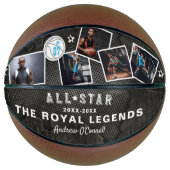 Gepersonaliseerde All-Star Photo Collage Keepsake  Basketbal (Voorkant)
