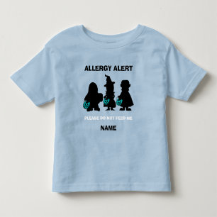 Gepersonaliseerde Allergy Alert Halloween Blauwgro Kinder Shirts