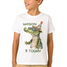 Gepersonaliseerde Alligator Verjaardag T-shirt Wil