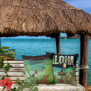 Gepersonaliseerde Aloha Tropical Beauty Dubbelzijd Kussen