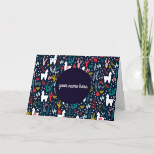 Gepersonaliseerde alpaca gevouwen Kaart