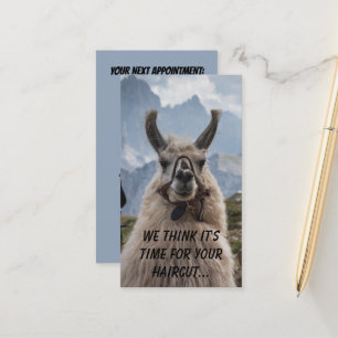 Gepersonaliseerde Alpaca haarstylist aangepaste fo Afsprakenkaartje