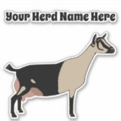Gepersonaliseerde alpiene melkgeit sticker (Voorkant)