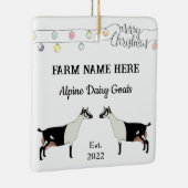 Gepersonaliseerde alpiene melkgeit Witte Kerstmis Keramisch Ornament (Rechts)