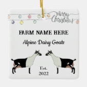 Gepersonaliseerde alpiene melkgeit Witte Kerstmis Keramisch Ornament (Voorkant)