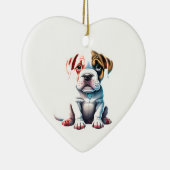 Gepersonaliseerde Amerikaanse Bulldog Puppy Hond H Keramisch Ornament (Rechts)