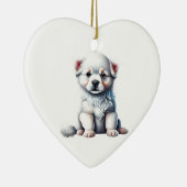 Gepersonaliseerde Amerikaanse Eskimo Dog Puppy Keramisch Ornament (Rechts)