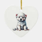 Gepersonaliseerde Amerikaanse Eskimo Dog Puppy Keramisch Ornament (Voorkant)