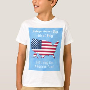 Gepersonaliseerde Amerikaanse kaart, Vlag 4 juli B T-shirt