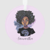 Gepersonaliseerde Amerikaanse mousserende Afrikaan Ornament (achterkant)