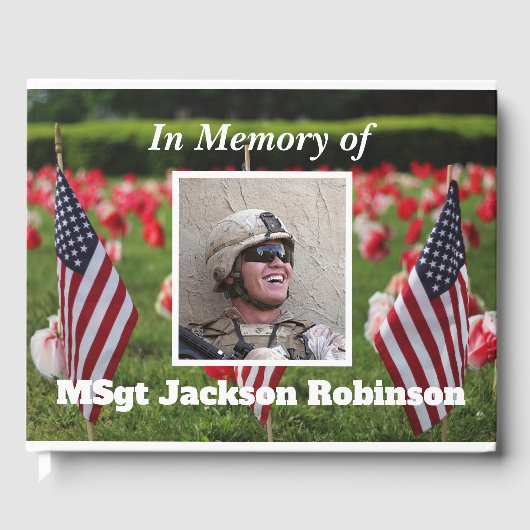 Gepersonaliseerde Amerikaanse Veteraan Afbeelding  Gastenboek (Voorkant)