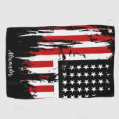 Gepersonaliseerde  Amerikaanse vlag Golfhanddoek (Horizontaal)