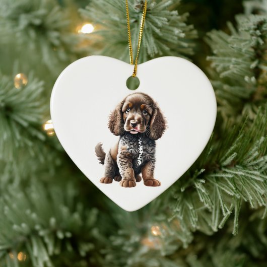 Gepersonaliseerde Amerikaanse Water Spaniel Puppy Keramisch Ornament (Boom)