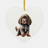 Gepersonaliseerde Amerikaanse Water Spaniel Puppy Keramisch Ornament (Voorkant)