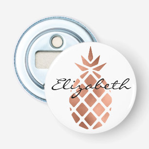 Gepersonaliseerde anananas voor bladgoudfolie van  button flesopener