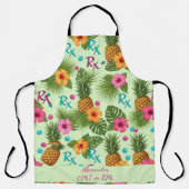 Gepersonaliseerde Ananas & Hibiscus Apotheek Schort (Voorkant)