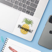 GEPERSONALISEERDE ananas Sticker (Laptop met iPhone)
