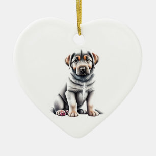 Gepersonaliseerde Anatolische Herder Puppy Keramisch Ornament