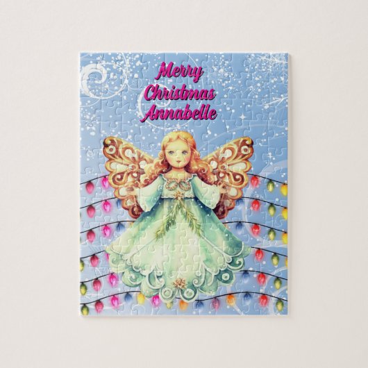 Gepersonaliseerde Angel Christmas Legpuzzel (Verticaal)